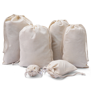 Wholesale Custom Logo Size Double <b>String</b> Cotton Canvas Drawstring <b>Bag</b> Candy Gift Package Storage Pouch Reusable Muslin <b>Bags</b> - Product Image 3