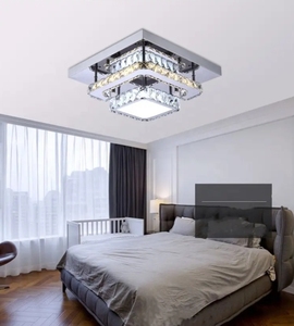 Lampes de lustre en cristal modernes de nouveau style Plafonnier led de forme carrée intelligente pour le salon - Product Image 5