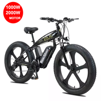 Sepeda Listrik Murah CE Ebike Ban Besar Fat Bike 1000w 48v E-Bike Aluminium Alloy Sepeda Gunung Listrik 26 Inch Beach Cruiser Fatbike