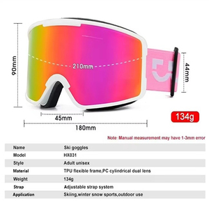 स्की गोगल्स Uv400 सुरक्षा बर्फ खेल गोगल्स ध्रुवीकृत दर्पण लेंस टी 90 फ्रेम स्कीइंग गूगल बर्फ सुरक्षा आईवियर कस्टम लोगो - Product Image 2