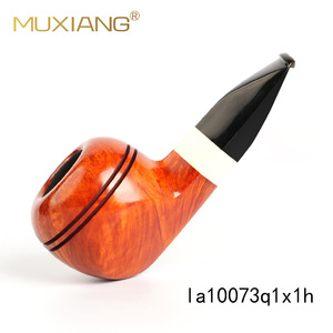 Handcrafted Wooden Bullhead Pipe Smooth Solid Briarwood With Vulcanized Rubber Mouthpiece Tobacco Smoking Pipe - Product Image 5