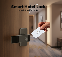 Serrure de porte d'hôtel intelligente RFID avec accès par clé/carte - Cryptage M1, détection 3 cm, modèle QR-01 - Durable pour hôtels, appartements et bureaux
