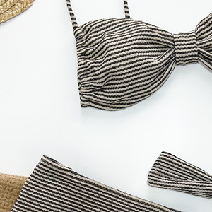 Baishiwei <span class=keywords><strong>Sexy</strong></span> string jambe haute 3 pièces ensemble maillots de bain 2025 été Push up Bikinis ensemble + jupe bande imprimé maillot de bain brésilien nager - Product Image 6