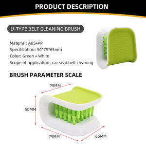 فرشاة تنظيف متعددة الوظائف بمقبض بلاستيكي وشمع نانو، فرشاة غسيل مزدوجة الجوانب لحزام الأمان والسكاكين والشوك - Product Image 4