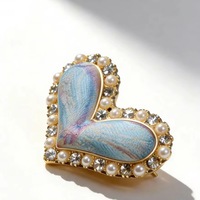 Pince à cheveux en forme de cœur pour fille, fabriquée à la main par Song Jingquan, en alliage orné de strass, élégante, luxueuse et tendance, idéale pour les fêtes