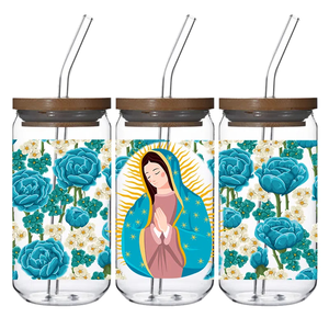 Venta al por mayor de envolturas UV para vasos de 16oz-40oz, a granel, de diseño, lavables, impermeables, resistentes a arañazos, de material PET con dibujos animados, para Navidad - Product Image 1