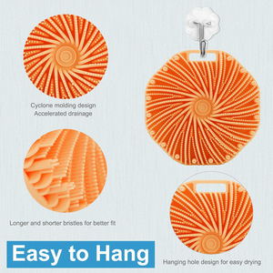 Food Grade Silicone Body Washer Spiral <b>Shower</b> Brush Deep Cleansing Exfoliating Scalp Massage Brush <b>Portable</b> Travel Bath Scrubber - Product Image 4
