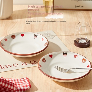 Nouvelle Assiette Creuse en Céramique Annie 2025 – Design Créatif et Adorable, Profonde, Compatible Micro-ondes, Couleurs Sous Glaçure, Vente en Gros Usine pour Usage Domestique - Product Image 3