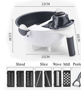 <b>Multifunctional</b> Stainless Steel <b>Vegetable</b> Peeler Set Slicers Graters <b>Vegetable</b> <b>Cutter</b> <b>Cutter</b> with Drain Basket Funnel Skimmer - Product Image 1