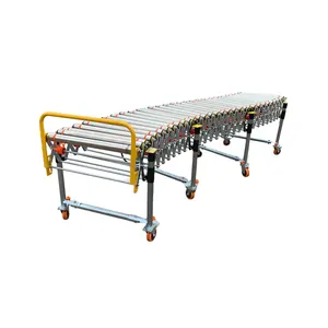 Unloading Powered Roller Conveyor System Flexible Logistics Material Handling Conveyors with O Type Belt