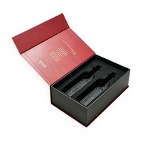 Boîte cadeau magnétique personnalisée avec logo, insert en mousse EVA pour deux bouteilles, emballage pour whisky et brandy, fabricant en gros