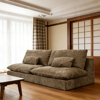 Sofá de suelo estilo japonés 2026, sofá cama comprimido en caja, sofá de espuma sin estructura, fabricante de sofás, fábrica de Foshan