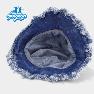 Chapeau <span class=keywords><strong>en</strong></span> <span class=keywords><strong>jean</strong></span> pour <span class=keywords><strong>femme</strong></span> Jeans <span class=keywords><strong>en</strong></span> coton lavé Chapeau de pêcheur <span class=keywords><strong>Bob</strong></span> Chapeau seau <span class=keywords><strong>en</strong></span> détresse Hip Hop Gorros - Product Image 4