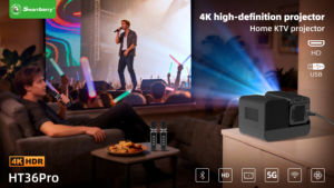 Nuevo Proyector de Micrófono de Karaoke HD Tres en Uno HT36 PRO, Micrófono Dual, Cine en Casa CRT - Product Image 6