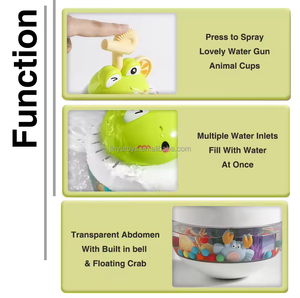 Juego de baño polivinílico educativo <span class=keywords><strong>para</strong></span> edades tempranas de bebé, juego de plástico con dibujos de animales, Rana, equilibrio, vaso, Wobbler juguete, juego de baño <span class=keywords><strong>para</strong></span> bebé, rociador - Product Image 5