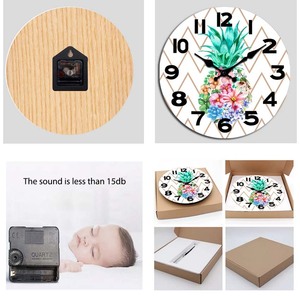 PUSELIFE Home Decor Retro Style Cheap MDF Wood <strong>Clock</strong> Wooden <strong>Wall</strong> <strong>Clock</strong> for Farmhouse Living Room Decoration - Product Image 6