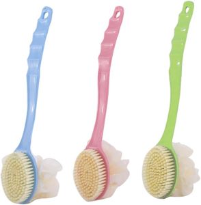 Long Handle Soft Bristle <b>Bath</b> <b>Brush</b> Hangable Double-sided <b>Bath</b> <b>Brush</b> with <b>Bath</b> Flower - Product Image 3