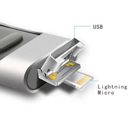 Pendrive Usb OTG 4 en 1 para Iphone, Android, tipo c, 16gb, 32gb, 64gb