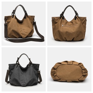 Sac fourre-tout <span class=keywords><strong>en</strong></span> toile de coton fait main Colefa Lands End avec logo personnalisé imprimé, sacs fourre-tout utilitaires vintage rétro de luxe à volants - Product Image 3