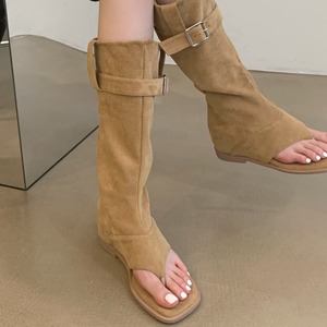 Nouvelles Bottes Longues de Cowboy Western 2025 pour <span class=keywords><strong>Femme</strong></span>, en <span class=keywords><strong>Daim</strong></span> à Bout Ouvert Effet Serpentin, Chaussures Sexy et Tendance pour l'Été - Product Image 2