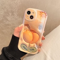 Étui de téléphone portable Tulip Blue Light pour iPhone 18 Pro Max, étui de téléphone portable Blu-ray avec motif de lapin fleuri, coque adorable