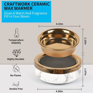 Chauffe-cire pour bougies, décoration d'intérieur, chauffe-cire pour bougies parfumées, plaque <span class=keywords><strong>chauffante</strong></span> en céramique, <span class=keywords><strong>lampe</strong></span> aromatique, huiles essentielles, <span class=keywords><strong>lampe</strong></span> à fusion de cire - Product Image 6
