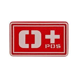 Parche de PVC rojo con encaje 3D, insignia táctica de grupo sanguíneo, gancho para cascos, mochilas, ropa y accesorios con tela de lona - Product Image 5