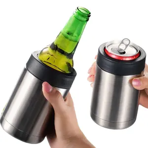 Bottiglia termica in acciaio inossidabile a doppia parete oem da 12 once di vendita calda che beve birra cola slim can cooler