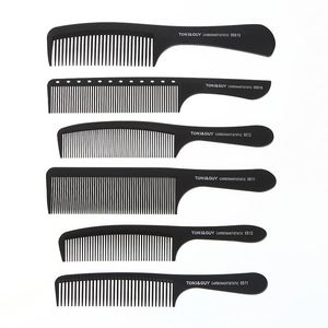 Échantillon gratuit Peigne noir pour couper les cheveux en carbone Anti-statique Poussez - Tondez le peigne à main - Product Image 6