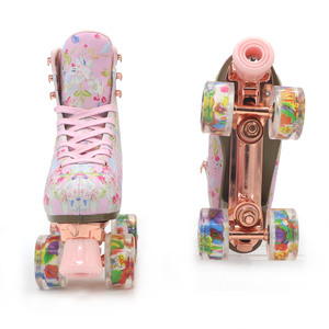 Patins à roulettes classiques pour femmes <span class=keywords><strong>Quad</strong></span> avec plaque en aluminium et roues en PU chaussures de patinage clignotantes - Product Image 5