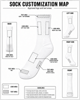 Chaussettes athlétiques côtelées personnalisées EM ODM avec logo et texte, semelle à coussinets en grille, chaussettes respirantes en maille pour les sports d'équipe, l'entraînement quotidien