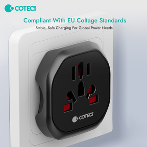 Coteci היורו מתאם 250v מתאם אירופה העולמי מטען כוח בינלאומי נסיעות <span class=keywords><strong>eu</strong></span> uk לנו מתאם תקע - Product Image 3