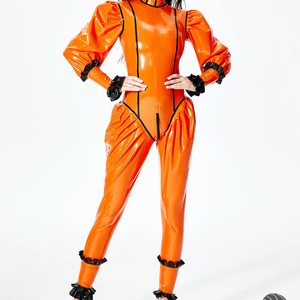 Combinaison en <span class=keywords><strong>latex</strong></span> pour <span class=keywords><strong>femme</strong></span> LatexCatfish, manches bouffantes, costume de mode pour adulte - Product Image 1
