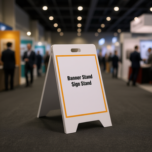 Soporte portátil para pancartas, soporte blanco reutilizable para letreros, para ferias comerciales y eventos - Product Image 2