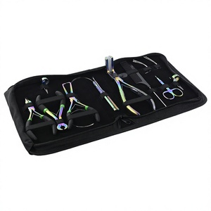 Customized Hair Extensions Tools Kit Dreadlock Crochet Hook Microbeads & Weft Pressing Plier Bond <b>Cutter</b> Parting Finger Comb - Product Image 1