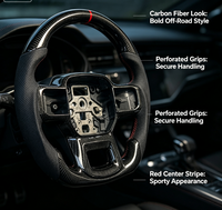 Volant de course en fibre de carbone et cuir, ergonomique, remplacement direct pour cabine de pick-up Raptor F150