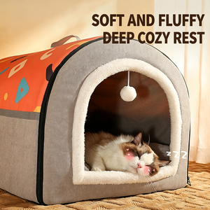 Cat nest winter warm closed detachable washable new cat <b>house</b> super big cat mattress mattress dog nest all seasons - Product Image 6