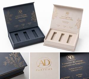 Custom Luxury Magnetic Perfume Packaging Box with Gold Foil Finish&<b>EVA</b> Insert for Fragrance Sample Set - Product Image 6
