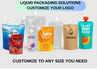 Logo personnalisé 200ml 300ml 500ml Pochette à bec verseur pour aliment pour bébé Sac de recharge debout Jus de yaourt Purée Sirop Café Vin Boisson liquide