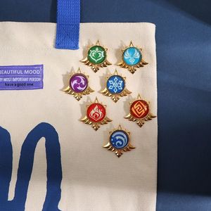 Broche de costume de cosplay de personnage Wowei Genshin Impact, Genshin Impact Geo <span class=keywords><strong>Electro</strong></span> Pyro Dendro Hydro Cryo Anemo - Product Image 2