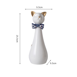 Moderna urna funeraria de cerámica para cenizas de mascotas, hecha a mano, impermeable, ecológica, con diseño de gato, para decoración de funerarias. - Product Image 3