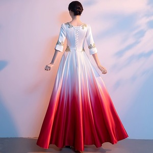 Women Long Dress White Stage Performance Choir Costume 3D Stereoscopic Patterns Adult General Purpose Type - Product Image 4