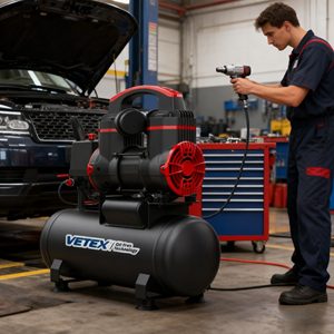 מדחס אוויר נייד חשמלי 1.4 כ\\\"ס 1.1 קילוואט שקט במיוחד ללא שמן עם מיכל 9 ליטר - סיטונאי מהמפעל - Product Image 6