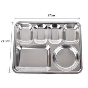 Bandeja de Comedor Cuadrada Grande de Acero Inoxidable de Grado Alimenticio, Diseño Moderno Minimalista Engrosado 304 para Uso Comercial en Cafeterías Estudiantiles - Product Image 5