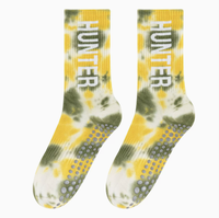 Chaussettes mi-mollet pour femmes avec design antidérapant en silicone pour le yoga, chaussettes de sport teintes OEM, personnalisation disponible