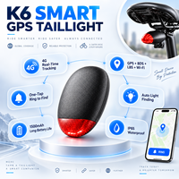 Traceur GPS pour vélo K6 4G, feu arrière intelligent, suivi en temps réel, antivol, localisateur de vélo avec plateforme de suivi gratuite