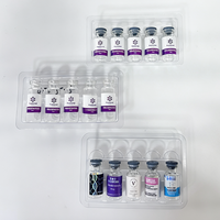 Plateau d'insertion en plastique à livraison rapide, simple ou double, 5, 6 ou 10 compartiments, pour flacons de peptides de 3 ml, 2 ml, 10 ml, pour emballages