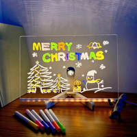 Tableau d'affichage lumineux fluorescent DIY à brancher, tableau d'apprentissage en acrylique, tableau mémo effaçable, cadeaux décoratifs pour enfants