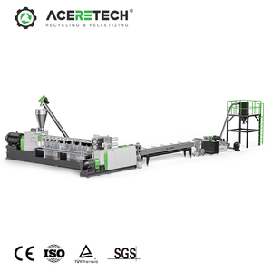 Machine de pelletisation à double vis automatique pour déchets plastiques <span class=keywords><strong>CPE</strong></span>/PA/PC+ABS remplis de CaCO3, 550-1500 kg/h, ATE95 ACERETECH - Product Image 1