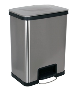 Cubo De Pedal Rectangular De Acero Inoxidable - 60L O 30L, Tapa De Cierre Suave, Para Cocina